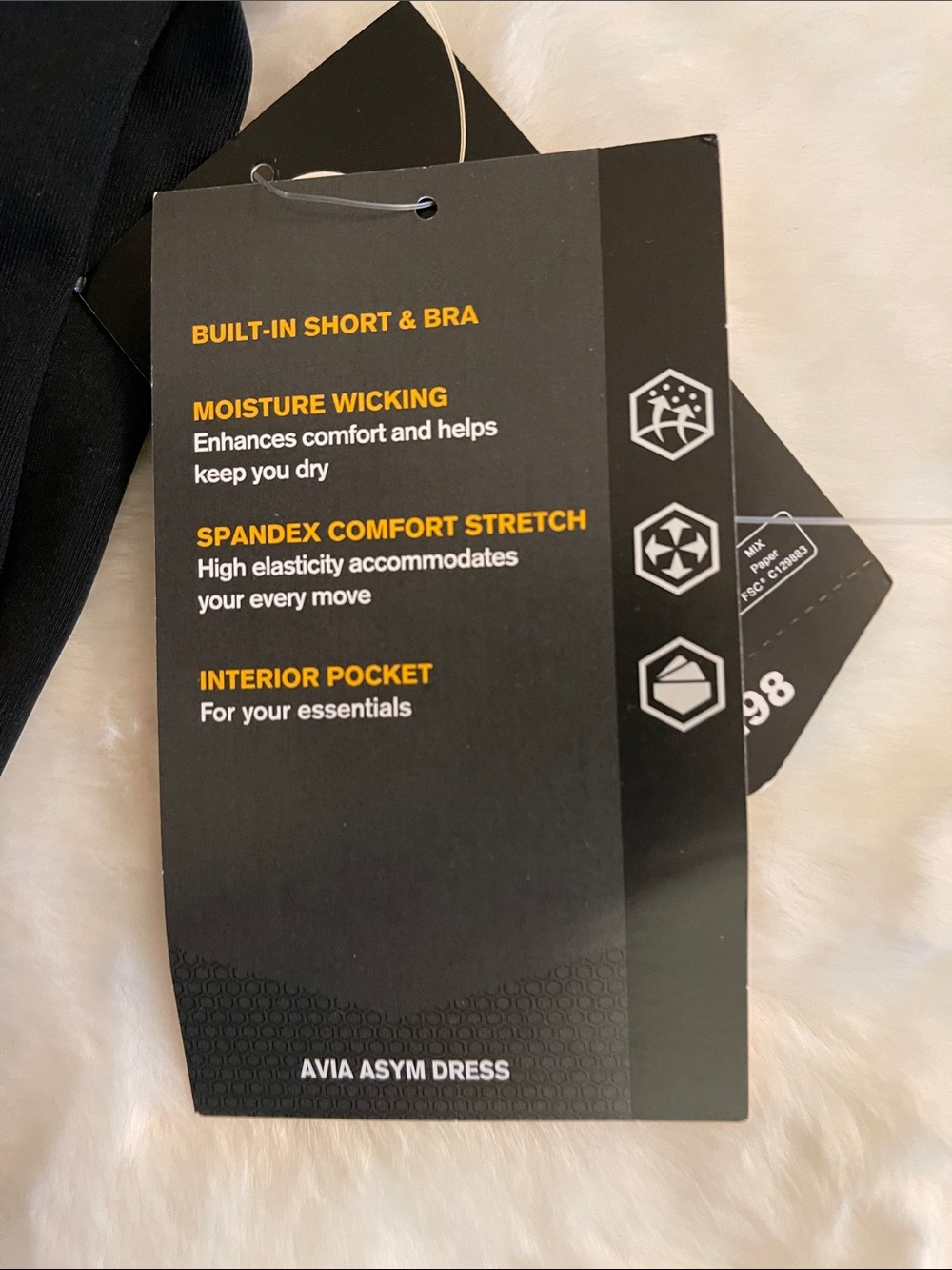 Avia  Women’s Black One-Shoulder Activewear Dress SZ M  8-10 - Picture 4 of 7